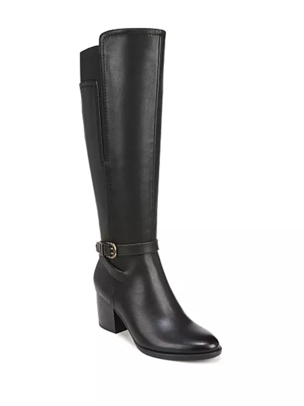 SOUL Naturalizer Black Knee-High Block Heel Riding Boot